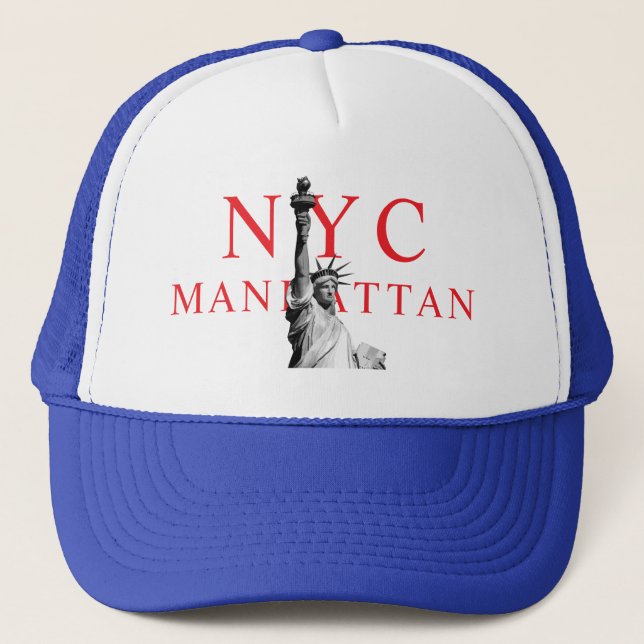 Manhattan Liberty Statue Nyc New York Truckerkappe (Vorderseite)