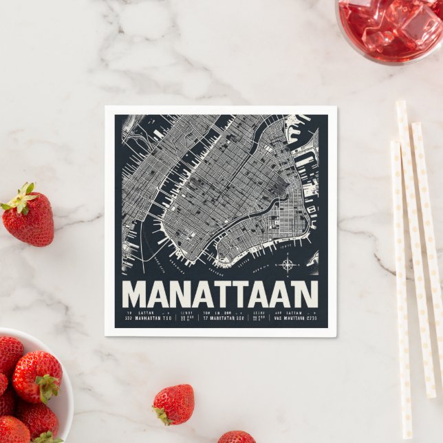 Manhattan Map Illustration Serviette (Beispiel)