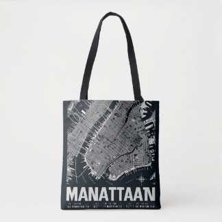 Manhattan Map Illustration Tasche