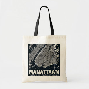 Manhattan Map Illustration Tragetasche