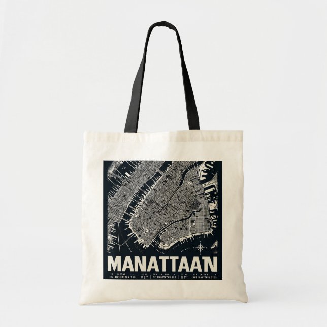 Manhattan Map Illustration Tragetasche (Vorne)