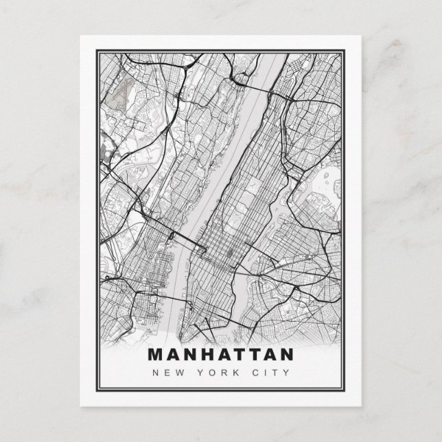Manhattan Map Postkarte (Vorderseite)