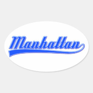 Manhattan mit Swash Ovaler Aufkleber
