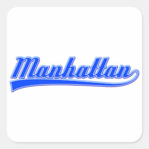 Manhattan mit Swash Quadratischer Aufkleber