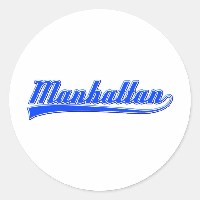 Manhattan mit Swash Runder Aufkleber (Vorderseite)