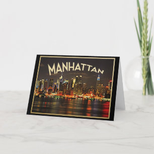 Manhattan-Nacht-Skyline Karte
