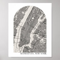 Manhattan New York Boho Minimal Arch Street Karte