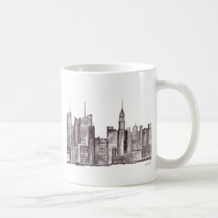 Manhattan New York City Aquarell Kaffeetasse