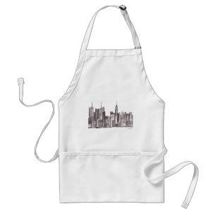 Manhattan New York City Aquarell Schwarz Modern  Schürze