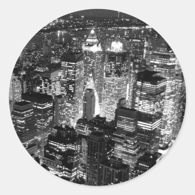 Manhattan New York City Runder Aufkleber (Vorderseite)