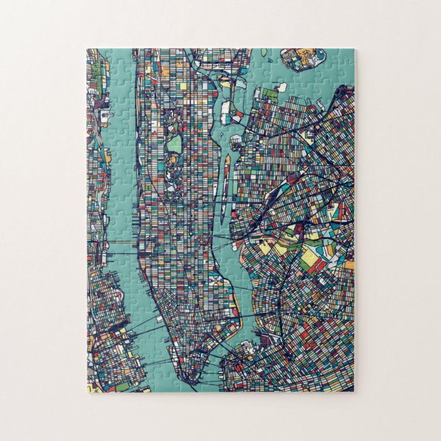Manhattan New York Map (Vertikal)
