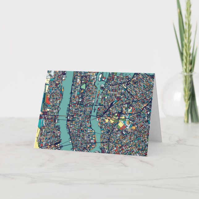 Manhattan New York Map Karte (Vorderseite)