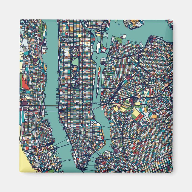 Manhattan New York Map Magnet (Vorne)