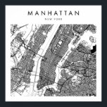 Manhattan New York Minimal Modern Street Map Poster<br><div class="desc">Manhattan New York Minimal Modern Street Map</div>