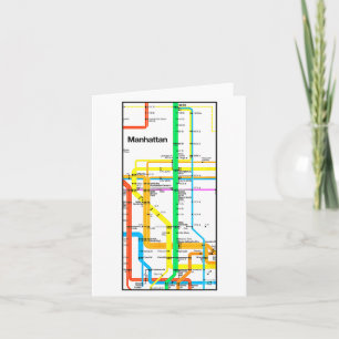 Manhattan New York Nyc U-Bahn-Karte Retro-Schiene  Karte