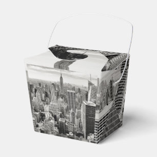 Manhattan, New York (Schwarz-Weiß-Panorama) Geschenkschachtel