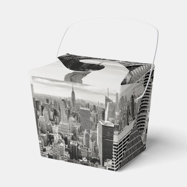 Manhattan, New York (Schwarz-Weiß-Panorama) Geschenkschachtel (Vorderseite)