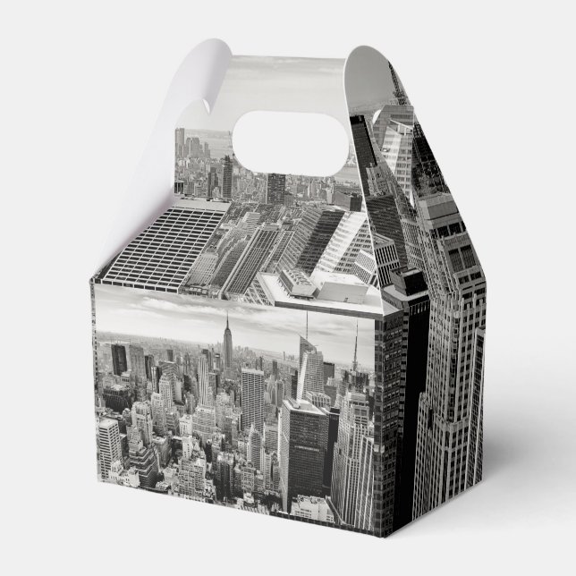 Manhattan, New York (Schwarz-Weiß-Panorama) Geschenkschachtel (Vorderseite)