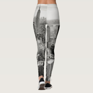 Manhattan, New York (schwarzes u. weißes Panorama) Leggings
