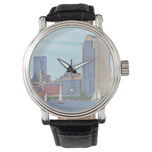 Manhattan NY - Drei Boote von Manhattan Skyline Armbanduhr