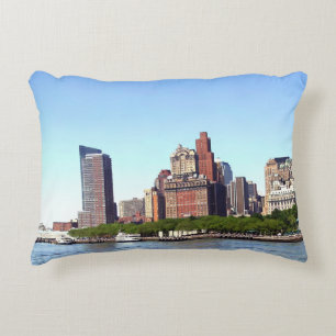 Manhattan NY - Manhattan Skyline an einem klaren T Dekokissen