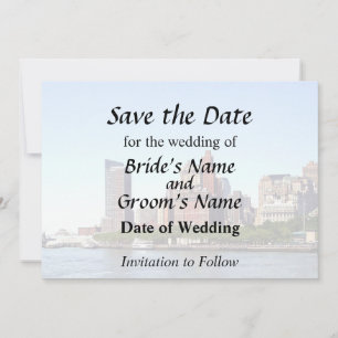 Manhattan NY - Manhattan Skyline an einem klaren T Save The Date