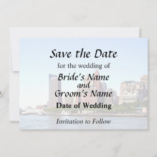 Manhattan NY - Manhattan Skyline an einem klaren T Save The Date