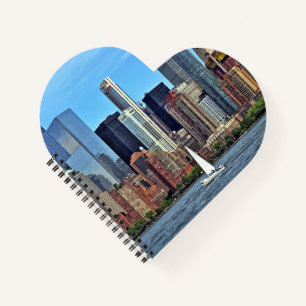 Manhattan NY - Sailboat By Manhattan Skyline Notizbuch