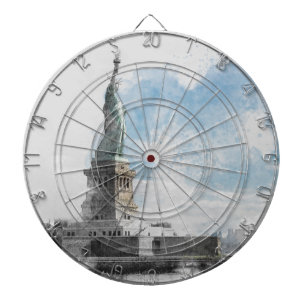 Manhattan NYC Dartboard mit Freiheitsstatue  Dartscheibe