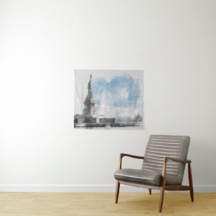 Manhattan Nyc Liberty Statue Wandteppich