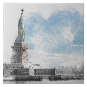 Manhattan NYC Statue of Liberty Keramik Tile Wall Fliese