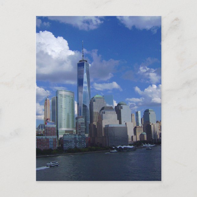 Manhattan NYC World Trade Centre WTC Hudson River Postkarte (Vorderseite)