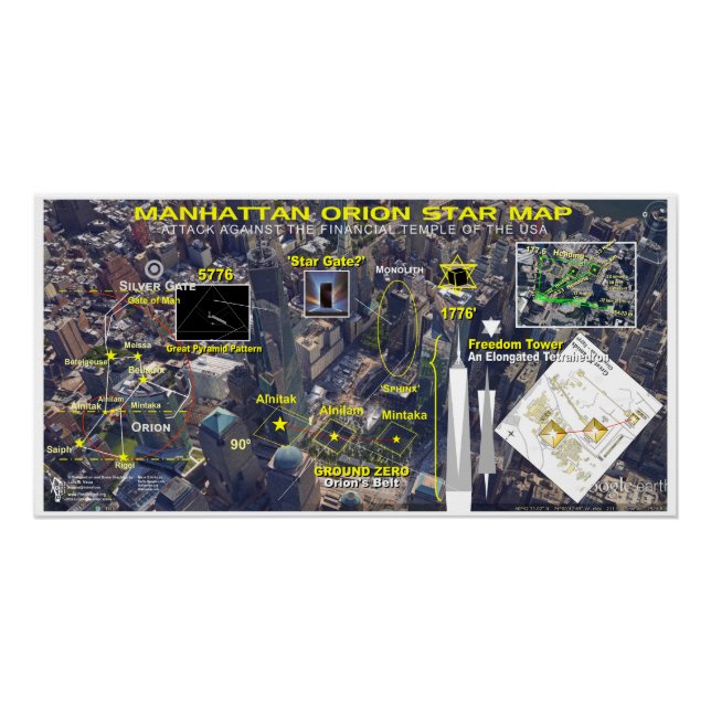 Manhattan Orion Star Map Poster (Vorderseite)