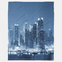 Manhattan Panoramasicht Night Skyline Fleecedecke