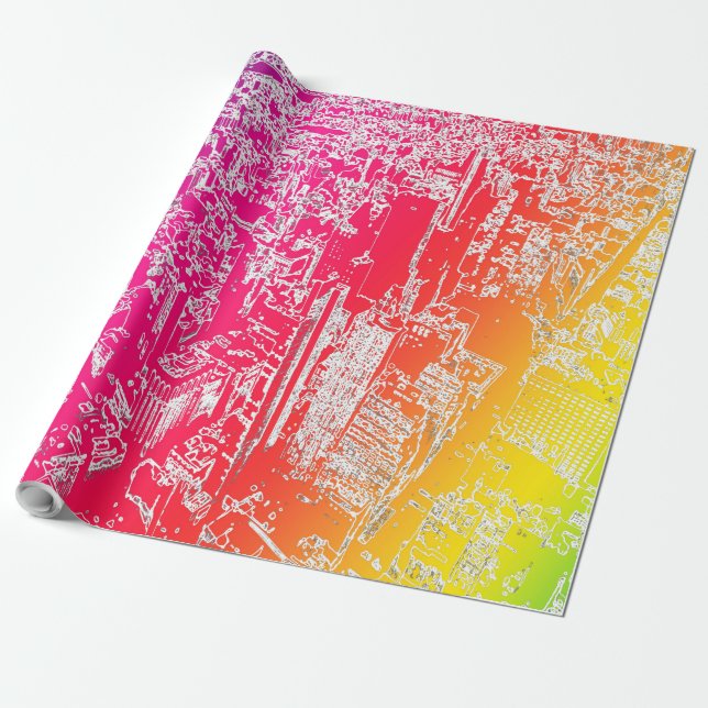 Manhattan Regenbogen Geschenkpapier (Ungerollt)