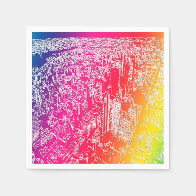 Manhattan Regenbogen Serviette (Vorderseite)
