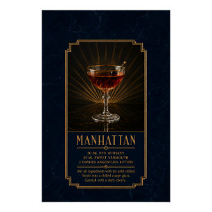 Manhattan-Rezeptposter Bar-Kunst Poster