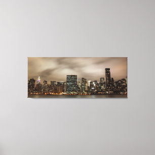 Manhattan Skyline bei Nacht Leinwanddruck