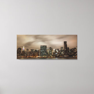 Manhattan Skyline bei Nacht Leinwanddruck