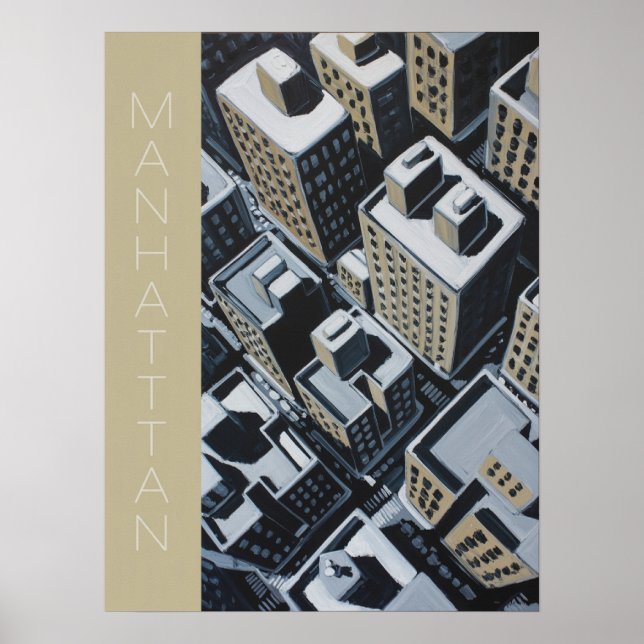 Manhattan-Skyline-Blöcke Poster (Vorne)