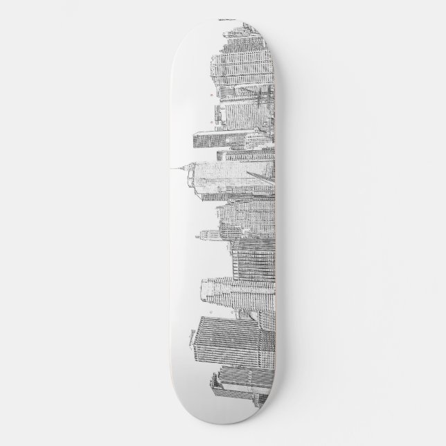 Manhattan-Skyline nachts Skateboard (Vorderseite)