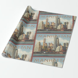 Manhattan Skyline Vintag New York Geschenkpapier