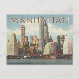 Manhattan Skyline Vintag New York Postkarte