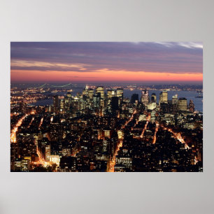 Manhattan-Sonnenuntergang-spezielles Plakat 23x34