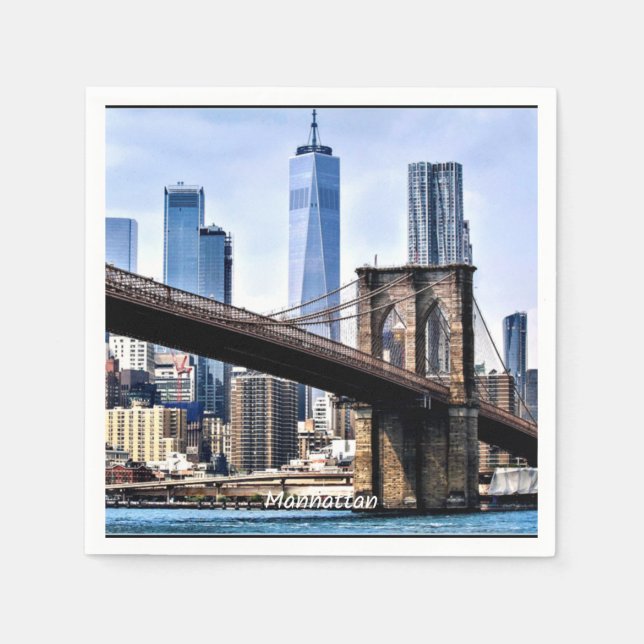 Manhattan, Stadtbild mit Wolkenkratzern Serviette (Vorderseite)