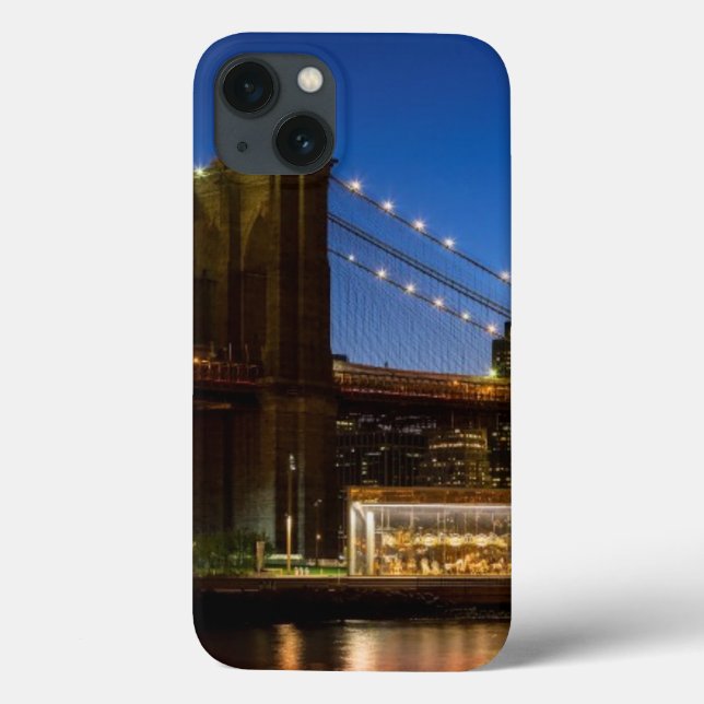 Manhattan und Brooklyn Bridge bei Dämmerung Case-Mate iPhone Hülle (Rückseite)
