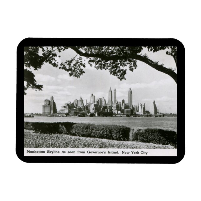 Manhattan von Governor's Island, New York City Magnet (Horizontal)