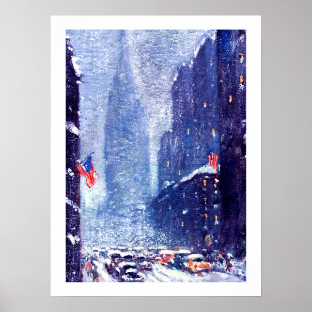 Manhattan Winter Scene Malerei. Fine Art Print Poster (Vorne)