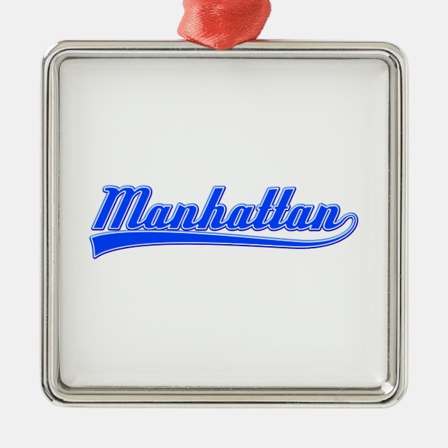 Manhattan With Swash Ornament Aus Metall (Vorne)