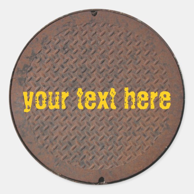 Manhole Cover Serie Runder Aufkleber (Vorderseite)